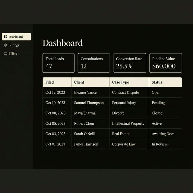 LexBook dashboard — real product
